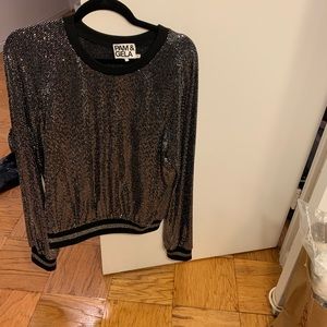 Pam & Gela silver long sleeve. Size large. Worn once.
